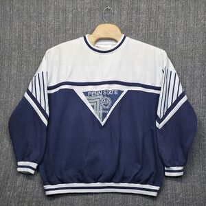 Vintage Penn State Sweatshirt Mens 2XL Navy Blue Color Block 90s Crewneck VTG